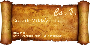Csizik Viktória névjegykártya